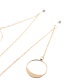 Fashion Gold Non-slip Metal Geometric Round Glasses Chain