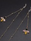Fashion Gold Diamond Bee Color Retaining Bead Metal Chain Glasses Chain