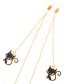 Fashion Gold Non-slip Metal Black Cat Glasses Chain