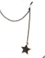 Fashion Black Hanging Neck Big Five-pointed Star Chain Glasses Chain
