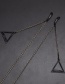 Fashion Black Hanging Neck Large Triangle Chain Glasses Chain