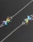 Fashion Silver Animal Multicolored Butterfly Engraved Chain Metal Glasses Chain