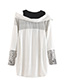 Fashion White Vertical Stripe Stitching Shirt
