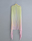 Fashion Yellow + Pink Gradient Silk Scarf Sunscreen Shawl