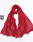 Fashion Red Solid Color Silk Scarf Shawl Sunscreen