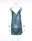 Fashion Blue Satin Lace Lace Dress