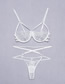Fashion White Cross-band Lace Lingerie Set Of Two
