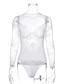 Fashion White Perspective Lace Flower Hollow V-neck Jumpsuit