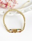 Fashion Gold Copper Inlay Zircon Love Bracelet