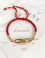 Fashion Red Copper Inlaid Zircon Braided Rope Beaded Love Bracelet