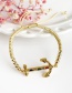 Fashion Gold Copper Inlaid Zircon Anchor Bracelet
