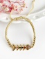 Fashion Gold Copper Inlaid Zircon Beaded Fish Bone Bracelet