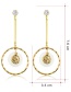 Fashion Real Gold Alloy Shell Rhinestone Round Earrings