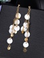 Fashion Real Gold Alloy Shell Tassel Earrings