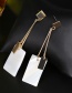 Fashion Real Gold Alloy Shell Square Earrings