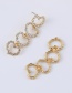 Fashion Real Gold Alloy Rhinestone Love Earrings