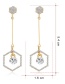 Fashion Real Gold Alloy Rhinestone Geometric Earrings