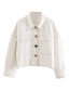 Fashion White Fringed Lapel Denim Jacket