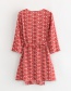 Fashion Red Geometric Print Dress