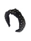 Fashion Black Diamond Chain Bead Chain Plaid Stripes Knotted Fine-brimmed Headband