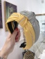 Fashion Yellow Diamond-studded Knotted Wide-brimmed Headband