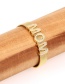 Fashion Gold Micro-inlaid Zircon Letter Stainless Steel Gold Color Bracelet