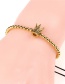Fashion Gold Micro-encrusted Zircon Color Retention 4mm Solid Steel Ball Woven Bracelet