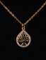 Fashion Gold Drop-shaped Life Tree Micro-inlaid Zircon Stainless Steel Color-protective Necklace