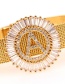 Fashion Gold Micro-inlaid Zircon Letter A Real Gold Color Bracelet