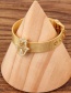 Fashion Gold Palm Inlaid Zircon Stainless Steel Gold Color Bracelet