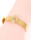Fashion Gold Palm Inlaid Zircon Stainless Steel Gold Color Bracelet