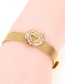 Fashion Gold Micro-inlaid Zircon Heart-shaped Gold-colored Bracelet