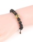 Fashion Gold 8mm Volcanic Rock Micro-inlaid Ghost Head Beaded Pull Bracelet