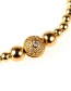 Fashion Rose Gold Real Gold Plated Solid Copper Beads Micro-inlaid Zircon Bracelet