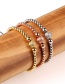 Fashion Silver Real Gold Plated Solid Copper Beads Micro-inlaid Zircon Bracelet