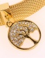 Fashion Gold Real Gold Color Micro-inlaid Zircon Tree Of Life Bracelet