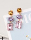 Fashion Pink Glass Drill Inlaid Earrings