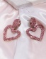 Fashion Pink Love Diamond Stud Earrings