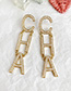Fashion Gold Alloy Pearl Letter Stud Earrings