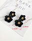 Fashion Black Alloy Double-layer Flower Earrings