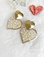Fashion Pearl Alloy Pearl Diamond Heart Earrings