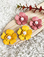 Fashion Yellow Alloy Pearl Flower Earrings