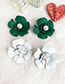 Fashion Green Alloy Pearl Flower Earrings