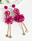 Fashion Rose Red Alloy Rice Beads Flamingo Earrings