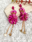Fashion Rose Red Alloy Rice Beads Flamingo Earrings