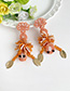 Fashion Orange Alloy Rice Beads Lobster Earrings