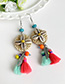 Fashion Color Alloy Resin Cotton Earrings