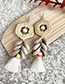Fashion White Alloy Rattan Shell Cotton Thread Tassel Earrings