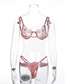 Fashion Red Embroidered Stitching Lace Sling Sexy Suit