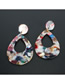 Fashion Color Mixing Geometric Drop-shaped Acetate Plate Earrings